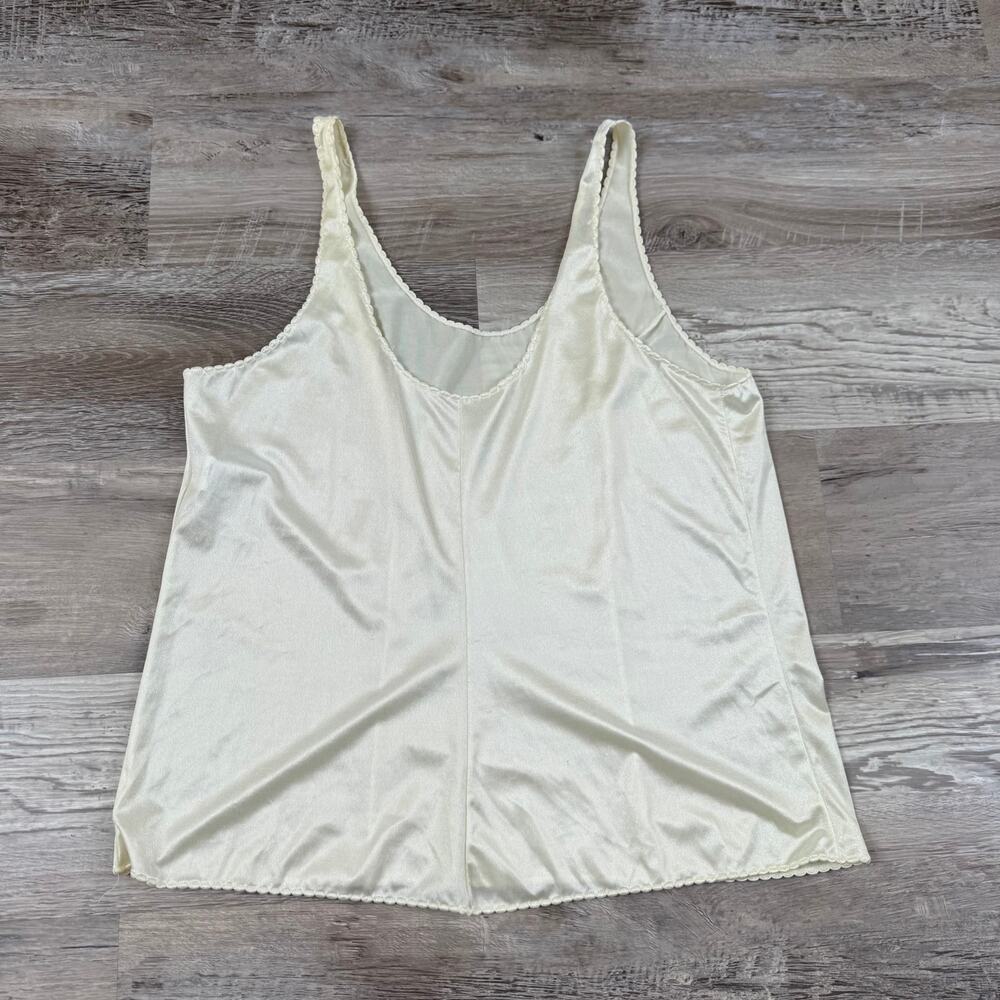 Bali Studio Ivory Satin Stretch Camisole Tank Y2K Lounge Fairy Coquette XL